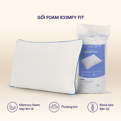 Gối Foam iComfy  Fit - Gối nâng đỡ cổ vai gáy, Gối êm ái 40x60cm