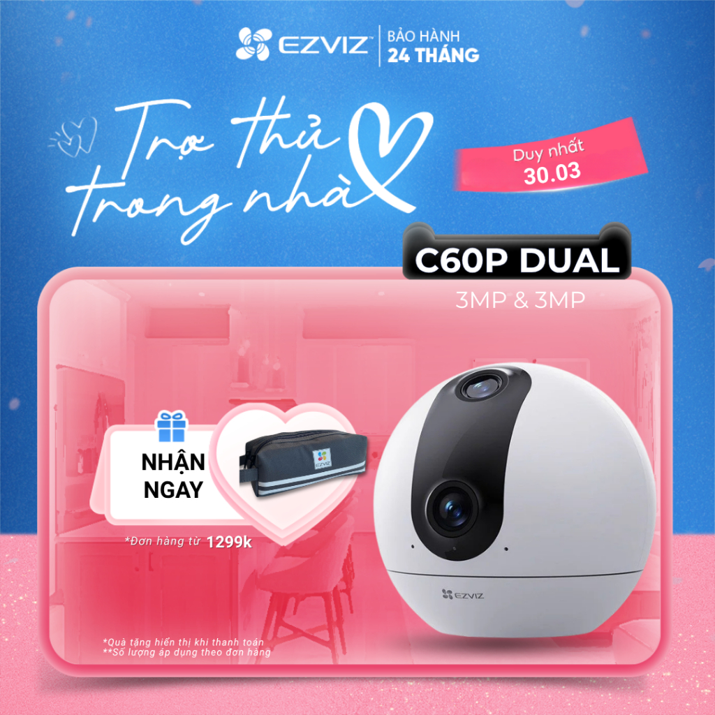 Camera EZVIZ C60P 2K Mắt Kép Dual Mix  - Góc Nhìn Siêu Rộng