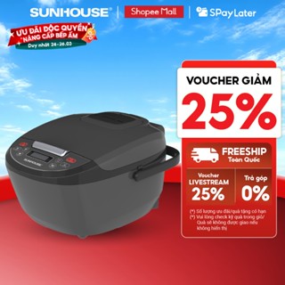 Nồi cơm điện tử 1.8L Sunhouse SHD8909B - 6 chế dộ, giữ ấm  12 tiếng - Mâm nhiệt lớn, cơm dẻo, chín đều