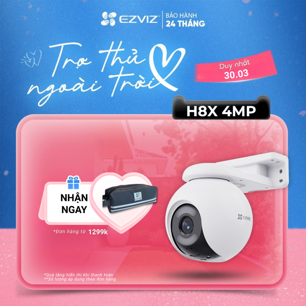 Camera WIFI EZVIZ H8x 2K+, Quay Quét 360, Ghi Hình Màu Thông Minh, Công Nghệ AI