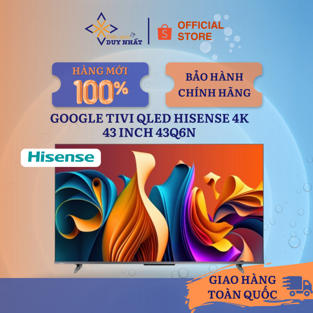Google Tivi QLED Hisense 4K 43 inch 43Q6N
