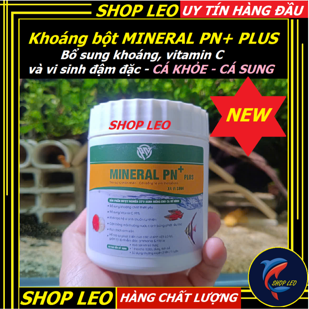 Khoáng Bột MINERAL PN+ Plus Vitamin C+ x4 Vi Sinh cho Bể Cá Cảnh-Khoáng Cho Hồ Cá, giúp cá khoẻ, màu