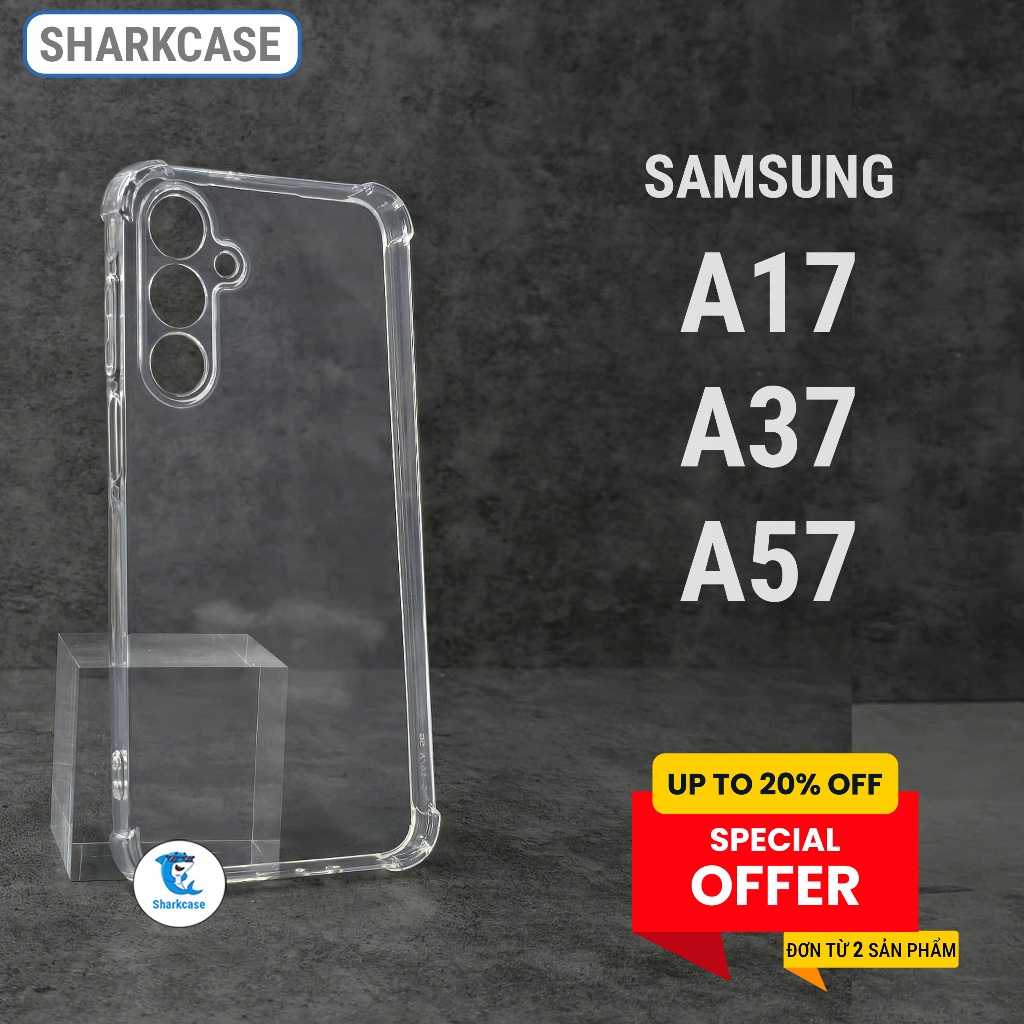 Ốp lưng Samsung A17, A37, A57 5G dẻo trong suốt silicon chống sốc bảo vệ camera đt ss sharkcase