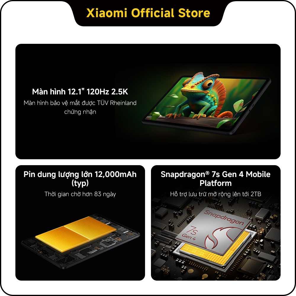 [New] Máy tính bảng POCO Pad M1 | 8GB+256GB, màn hình 12.1'' 120Hz 2.5K, pin khủng 12000mAh, Snapdragon® 7s Gen 4, hỗ tr | BigBuy360 - bigbuy360.vn