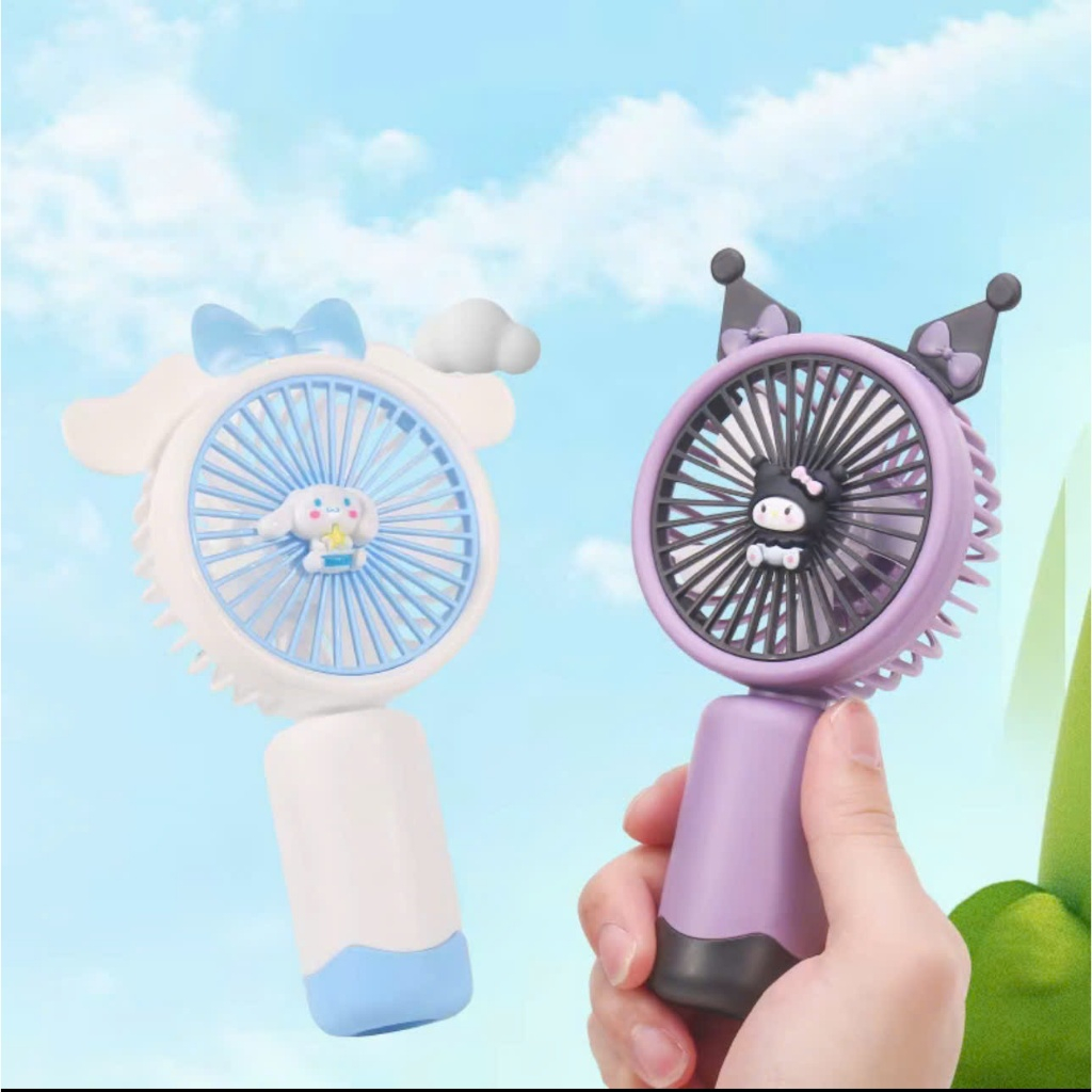 Quạt cầm tay mini dễ thương di động có thể sạc lại pin gió mạnh tốc độ turbo phản lực, quạt để bàn hoạt hình kèm giá đỡ | BigBuy360 - bigbuy360.vn