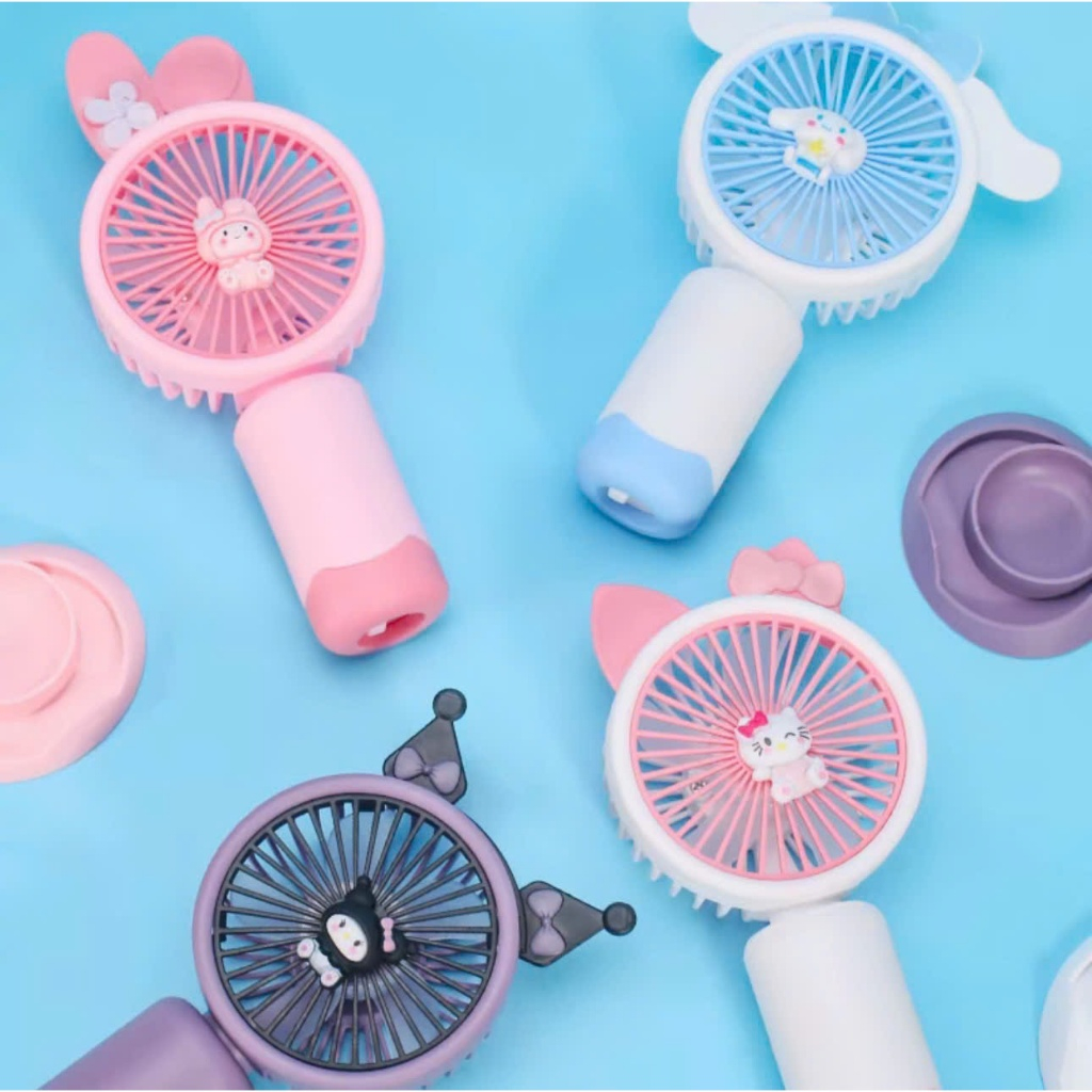 Quạt cầm tay mini dễ thương di động có thể sạc lại pin gió mạnh tốc độ turbo phản lực, quạt để bàn hoạt hình kèm giá đỡ | BigBuy360 - bigbuy360.vn