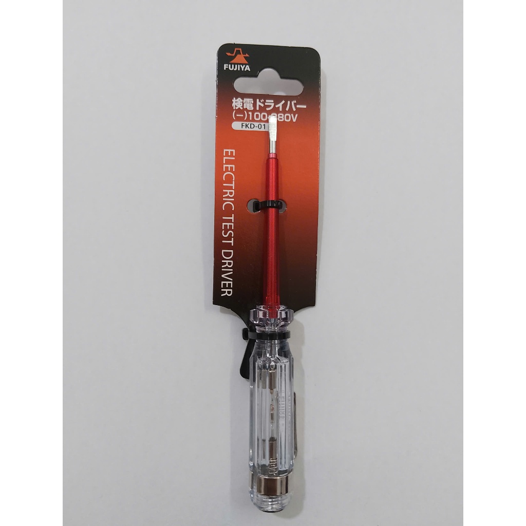 Bút thử điện Fujiya 100~380V AC mũi dẹp SL3x0.5mm FKD-01 dài 145mm