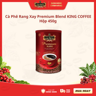 Cà phê king coffee arabica rang xay premium blend - lon 450g