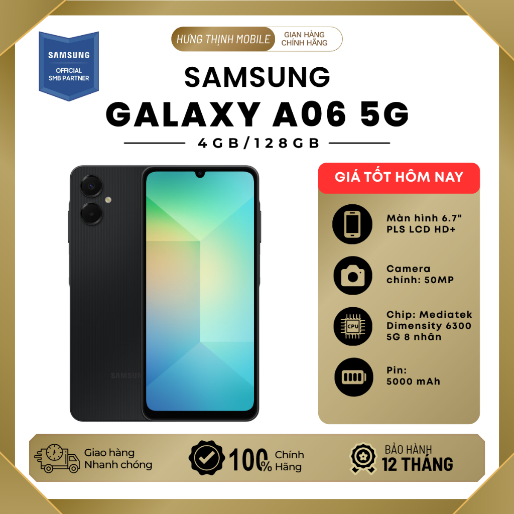 Điện thoại Samsung A06 5G 4GB/128GB Chính Hãng Samsung Việt Nam