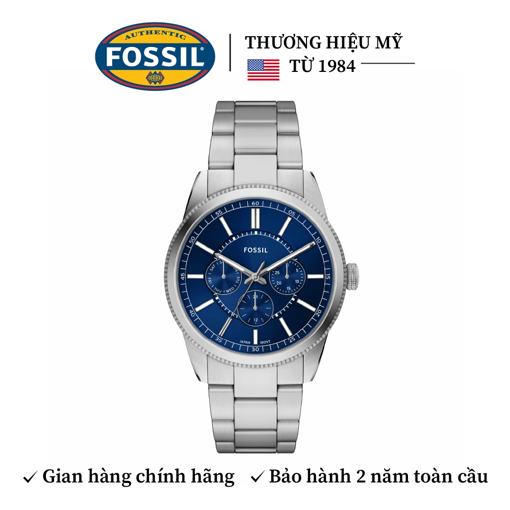Đồng hồ nam Fossil Pearson Multifunction mặt Xanh dương, 42 MM, dây thép không gỉ, FS6134