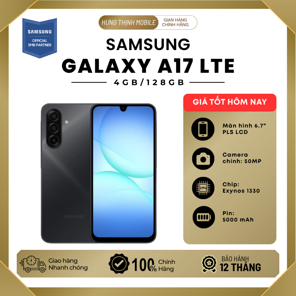 Điện thoại Samsung A17 4GB/128GB Chính Hãng Samsung Việt Nam