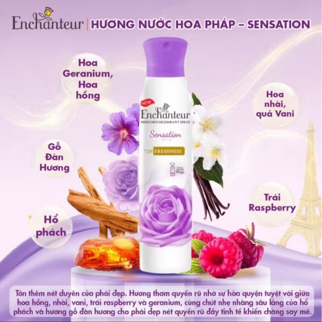 Xịt khử mùi hương nước hoa Enchanteur