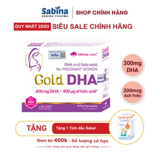 Gold DHA  cho bà bầu và sau sinh- Thực phẩm bảo vệ sức khỏe Cho Bà Bầu 845mg  Olimp Labs
