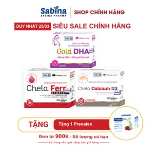 Bộ 3 Chela-Ferr Forte 11,4g + Gold DHA 25,35g+Canxi Chela-Calcium D3 36,6g(Olimp labs).Thực phẩm bảo vệ sức khỏe