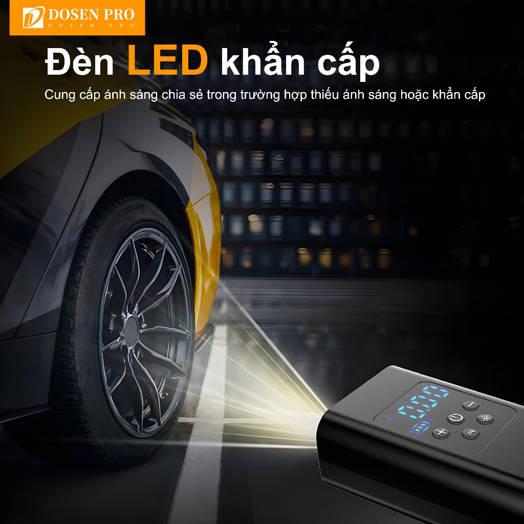 DOSEN Pro Máy bơm hơi lốp với đồng hồ đo áp suất lốp kỹ thuật số và đèn LED, Máy nén khí cho ô tô và xe đạp xe máy | BigBuy360 - bigbuy360.vn