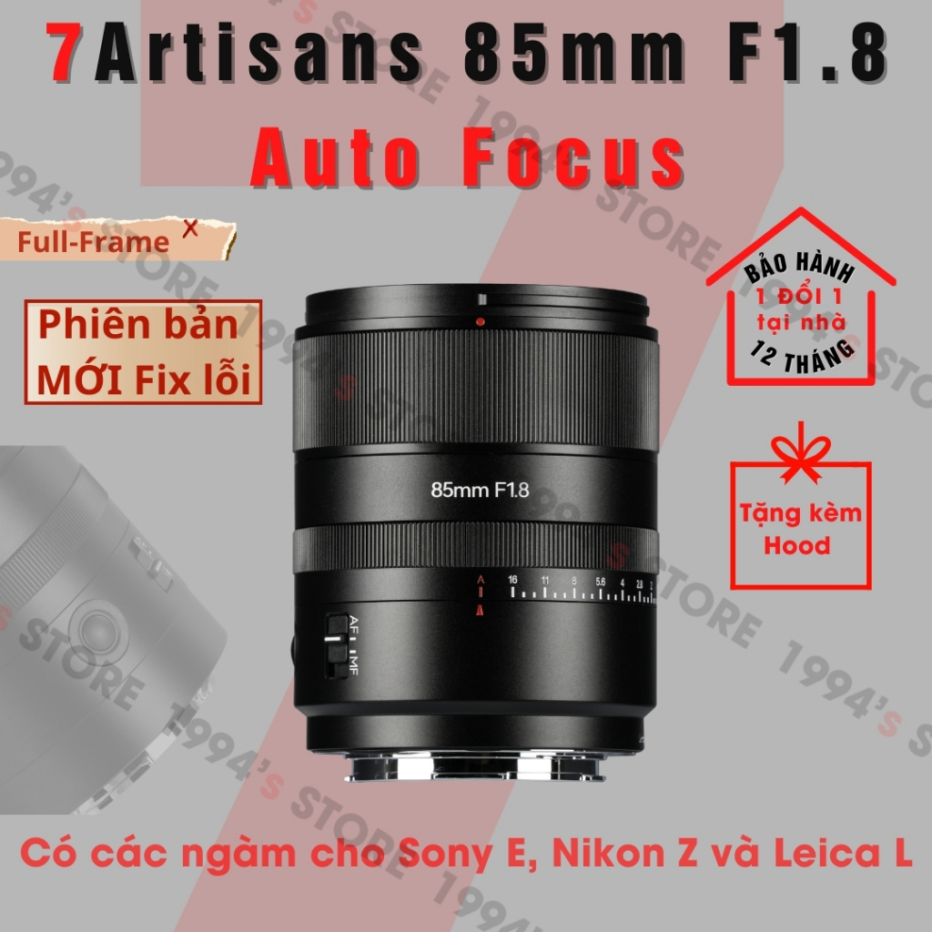 Ống kính 7Artisans 85mm F1.8 AF phiên bản mới ĐÃ FIX LỖI - Lens chân dung for Full-Frame cho Sony E,