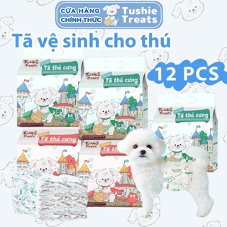 Tushie Treats tã Tã lót cho chó, Siêu thấm, gói 12 miếng, có sẵn cho chó đực và chó cái, size XXS, XS, S, M, L, XL