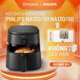 Nồi Chiên Không Dầu Philips 4.2L NA120/00 NA130/00 6.2L 1700W công nghệ làm nóng Rapid Air nướng cả con gà thao tác dễ