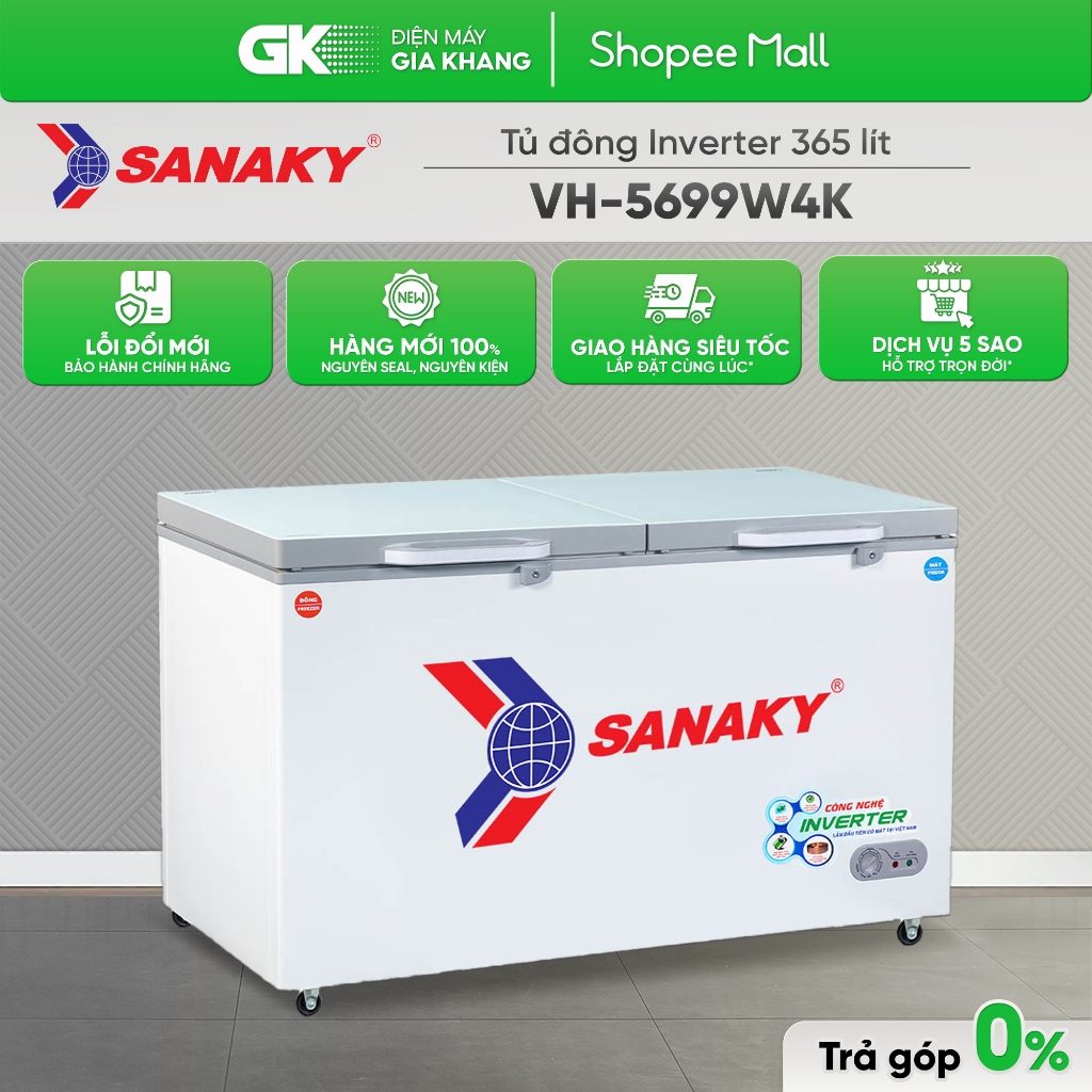 VH-5699W4K - Tủ Đông Sanaky Inverter 365L VH-5699W4K [Freeship HCM]