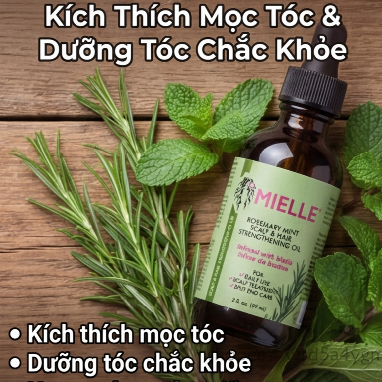 【Hàng sẵn/Chính hãng chính phẩm】MIELLE Rosemary Mint Scalp Hair Strengthening Oil 59ml Mới về