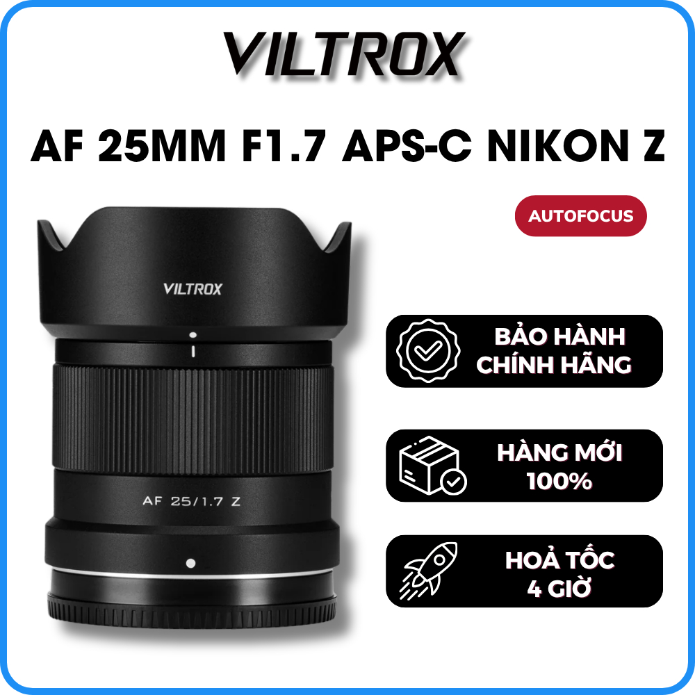Ống Kính VILTROX AF 25mm F1.7 Air APS-C For NIKON Z-mount - Bảo Hành 12 Tháng