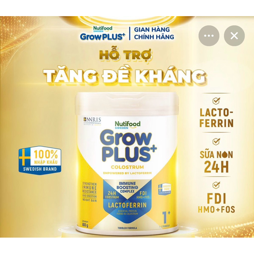 Growplus+ Nutifood sữa non lactoferrin 800g