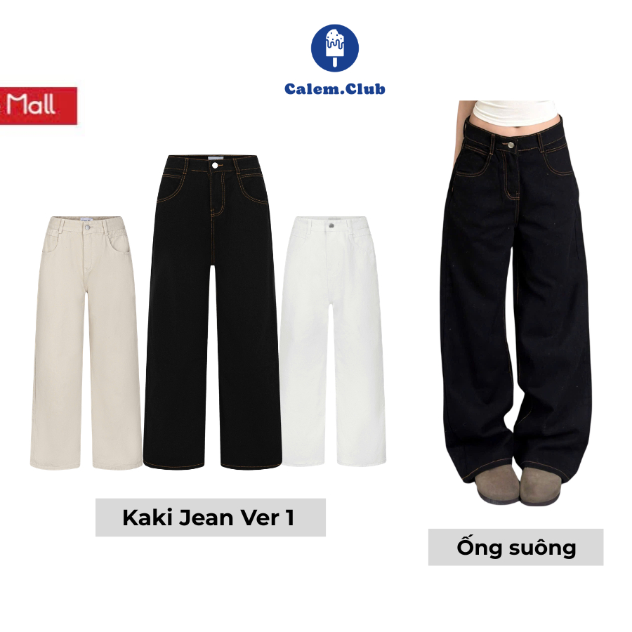 Calem.Club - Quần kaki jean Ver.1 dài suông ống rộng form unisex nam nữ quần suông nữ ống rộng