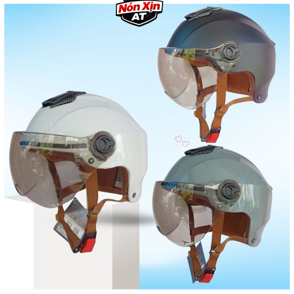 Mũ Bảo Hiểm Napoli Chính Hãng N011 Kính Ngắn - Không Lót Da