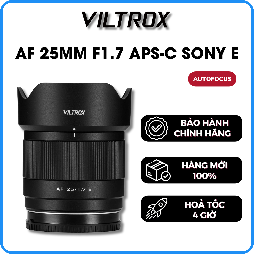Ống Kính VILTROX AF 25mm F1.7 Air APS-C For Sony E-mount - Bảo Hành 12 Tháng
