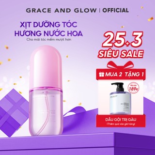 Xịt dưỡng tóc Grace and Glow Black Opium không cồn Hair Mist Spray with Golden Marula + Olive Oil 100ml xịt thơm tóc