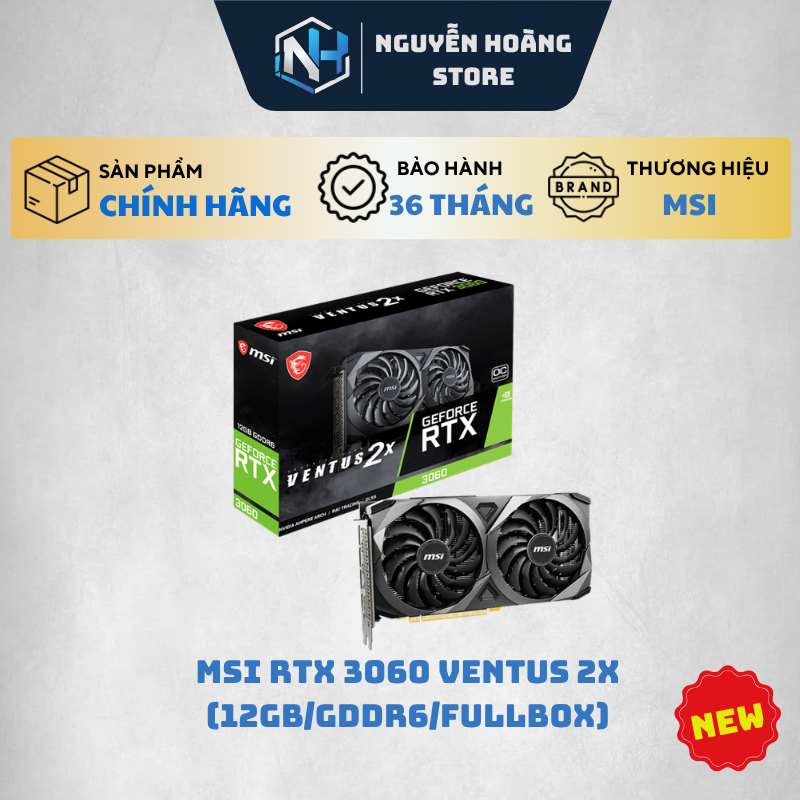 VGA card màn hình MSI RTX 3060 Ventus 2X 12GB cũ