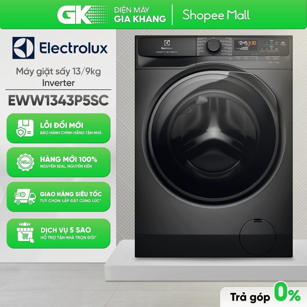EWW1343P5SC |  EWW1023P5SC | EWW9024P3WC - Máy giặt sấy Electrolux Inverter 9 Kg [Freeship HCM]
