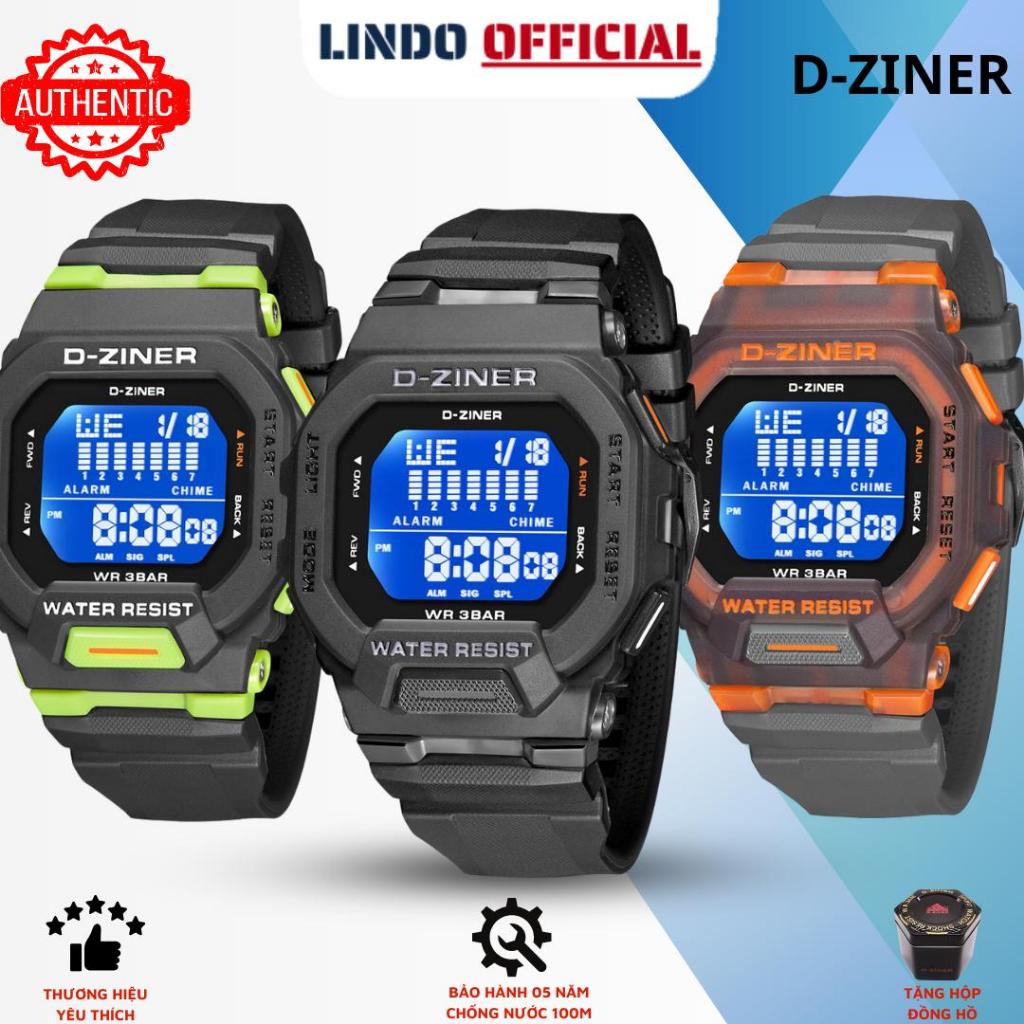 [ Tặng Pin] Đồng hồ điện tử nam chống nước 30M thể thao chính hãng D-ZINER DZ8312 kèm hộp thiếc