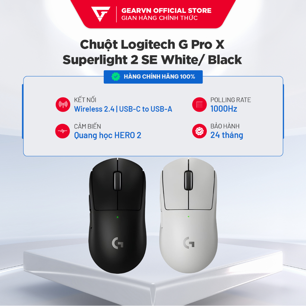 Chuột Logitech G Pro X Superlight 2 SE Black/ White