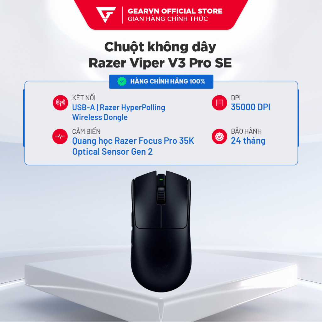 [New Version 2026] Chuột Gaming không dây Razer Viper V3 Pro SE BH chính hãng 24 tháng | BigBuy360 - bigbuy360.vn