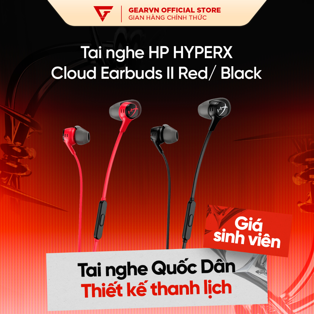 Tai Nghe Inear HyperX Cloud Earbuds 2 II Red Chuyên Game FPS, Micro tích hợp, BH 24 tháng