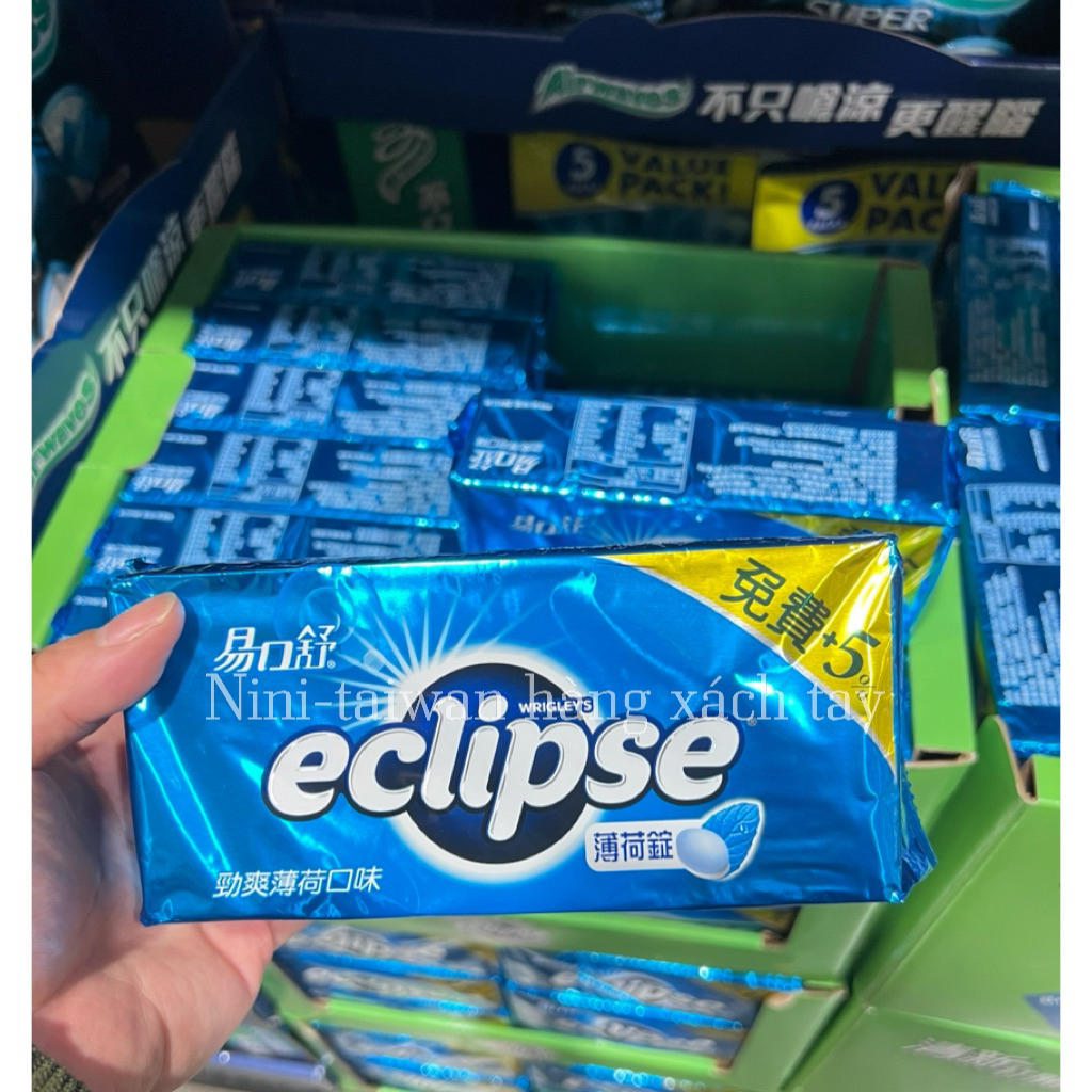 Vỉ 8 Hộp Kẹo Ngậm Eclipse Mints Peppermint Không Đường - Costco Đài Loan