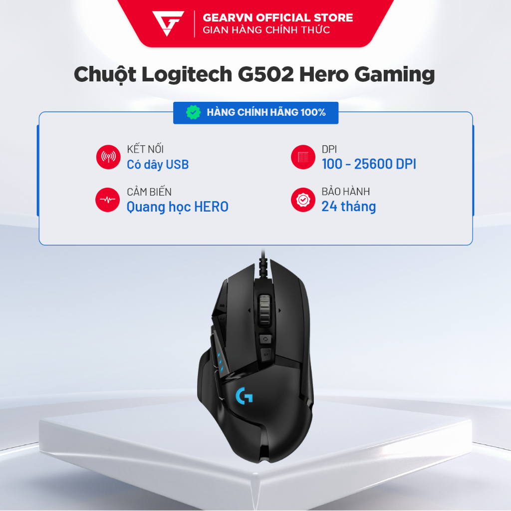 Chuột Gaming LOGITECH G502 Hero (RGB/25000dpi/11nút) Chính Hãng Giá Rẻ BH 24 tháng | BigBuy360 - bigbuy360.vn