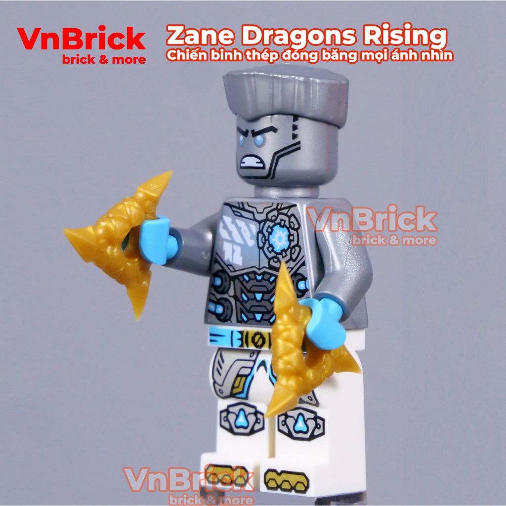 [Mới, Hàng REAL - Auth] Ninjago Minifigure: Zane Dragons Rising - Chiến binh thép đóng băng mọi ánh 