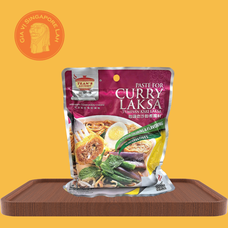 [HSD/EXP: 09/12/2027] Tean's Gourmet - Sốt nấu cà ri Laksa kiểu Malaysia / Paste for Curry Laksa 200