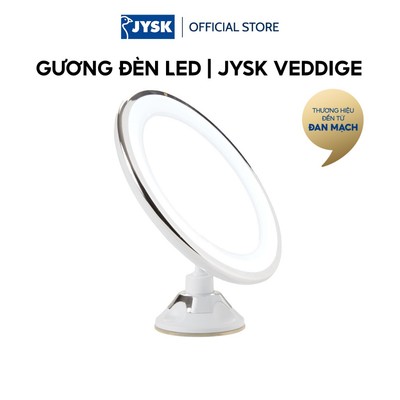 Gương đèn LED | JYSK VEDDIGE | nhựa ABS/gương | trắng | Ø20xC22cm