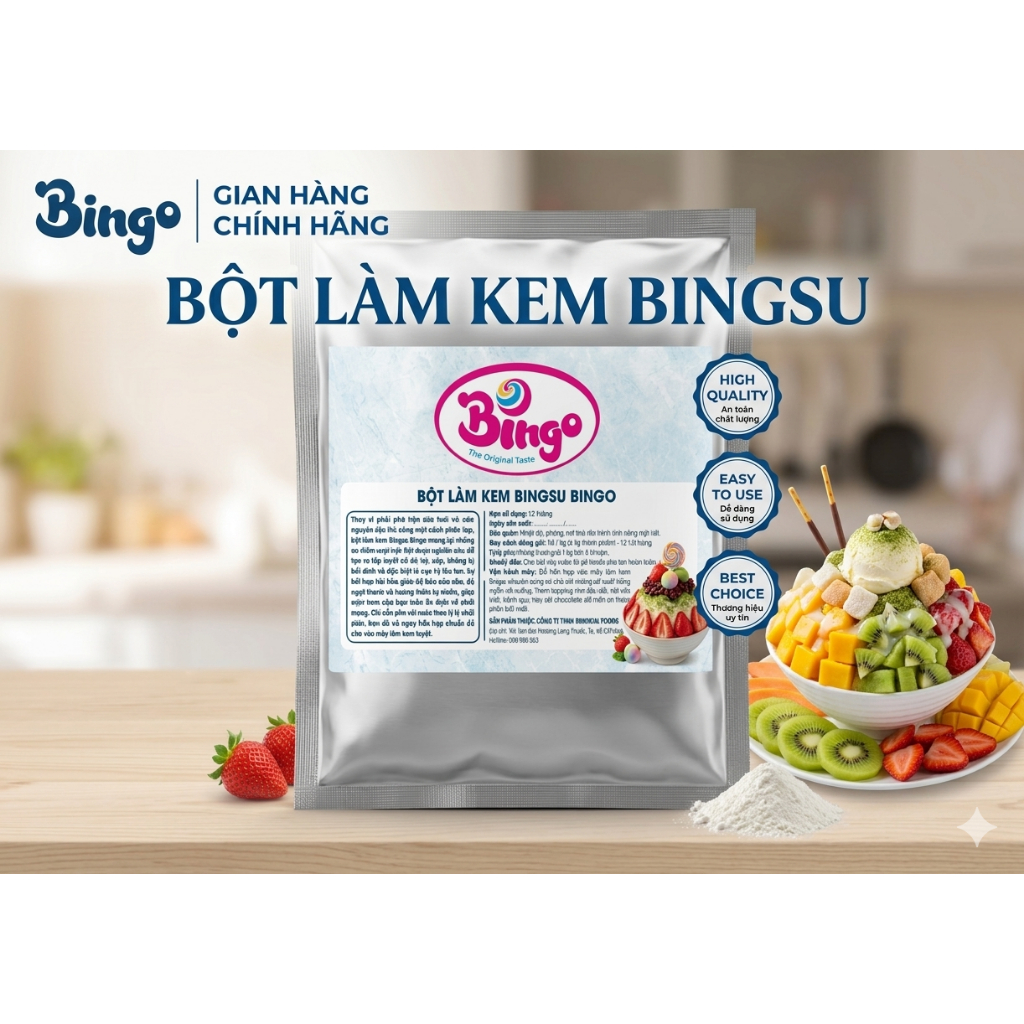 Bột Làm Kem Bingsu Kinh Doanh ( TẶNG CÔNG THỨC PHA CHẾ 5 VỊ BINGSU ĐƯỢC YÊU THÍCH )