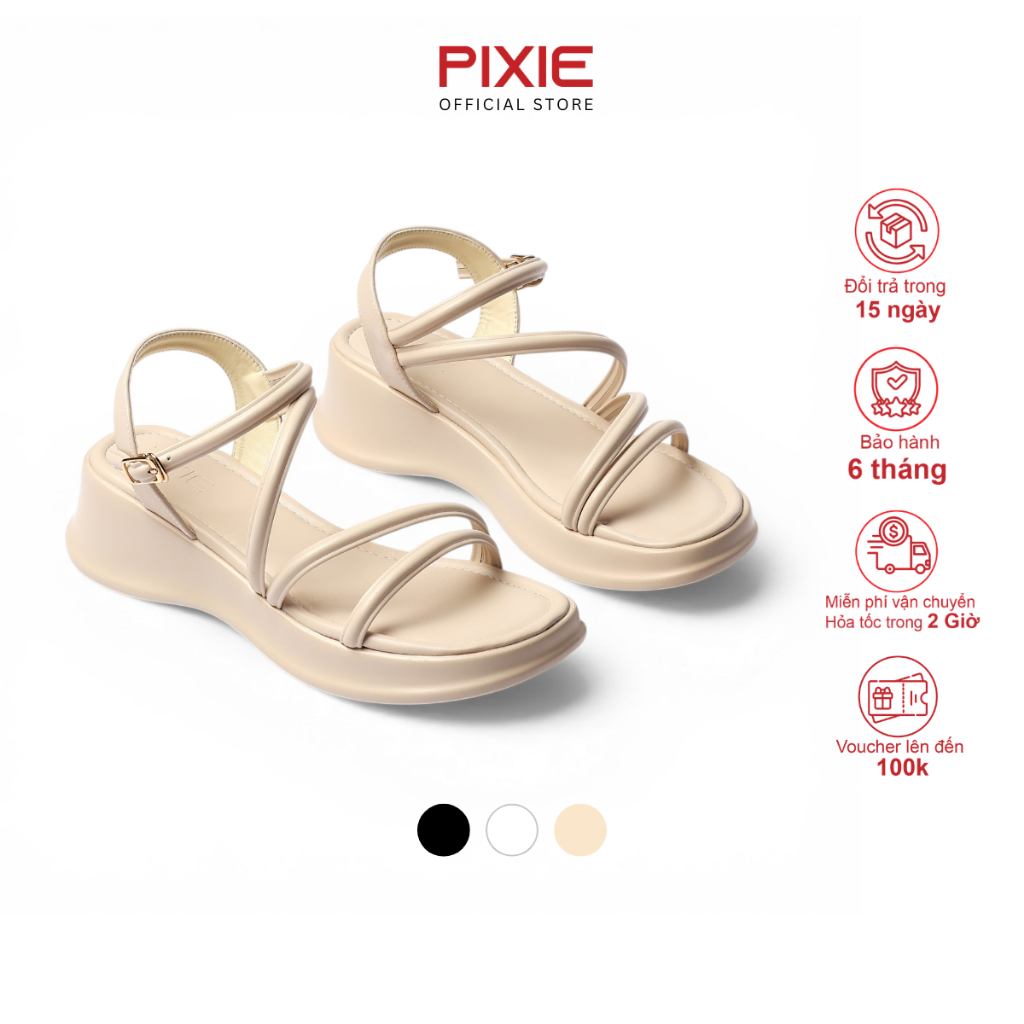 Giày Sandal Nữ Đế Xuồng 5cm Quai Mảnh Pixie H307