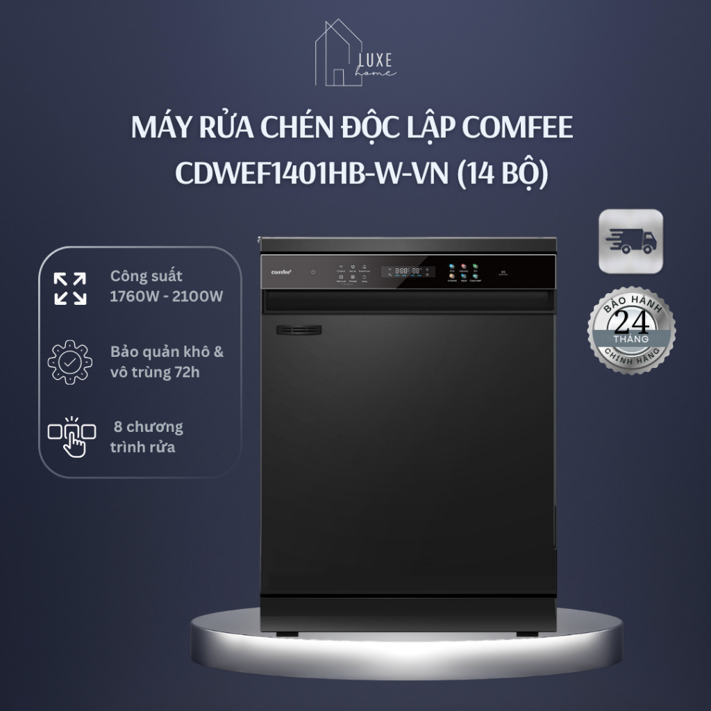 Máy rửa chén độc lập Comfee CDWEF1401HB-W-VN (14 bộ)