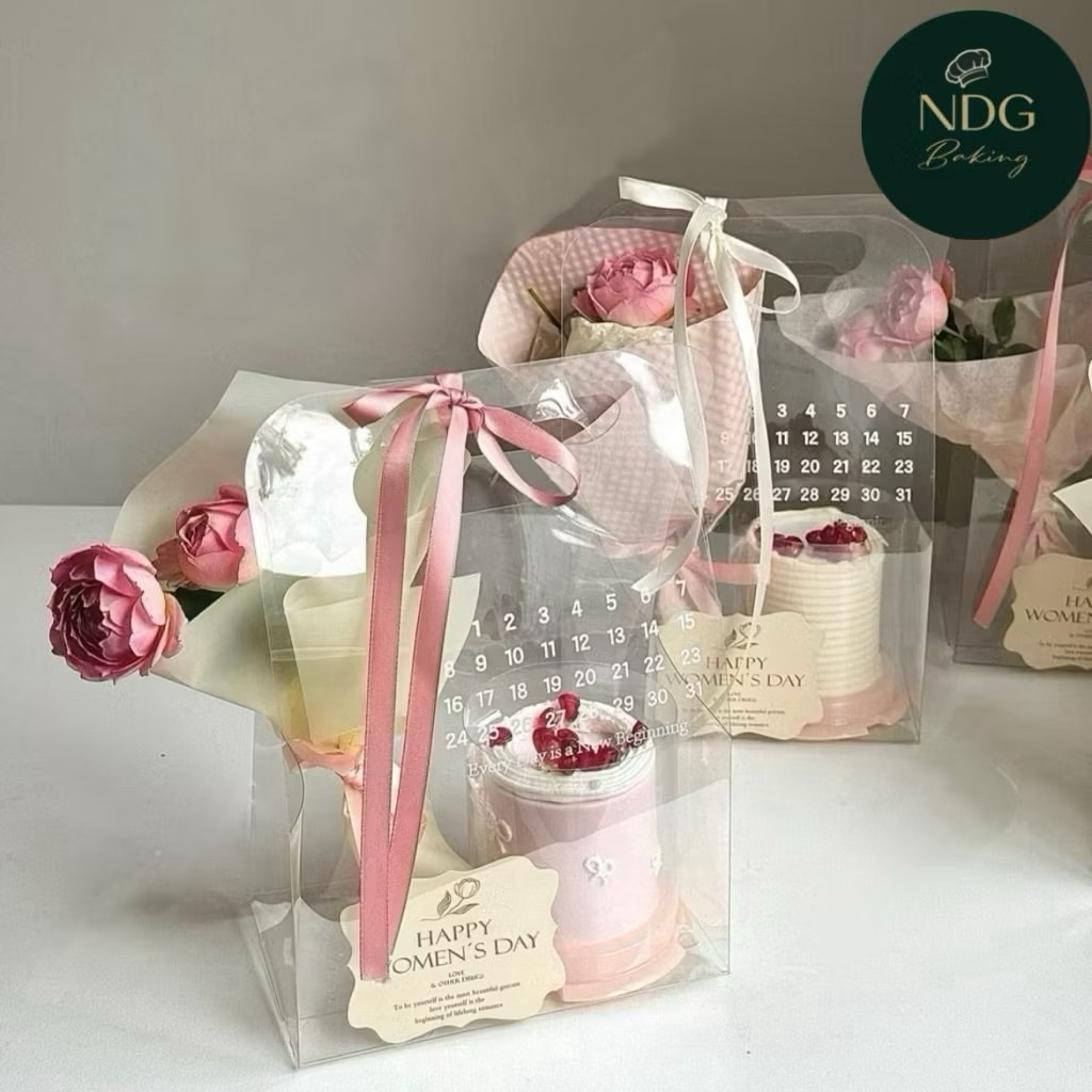 10 Túi mica in lịch HOT TREND đựng bánh hoa quà tặng cực xinh