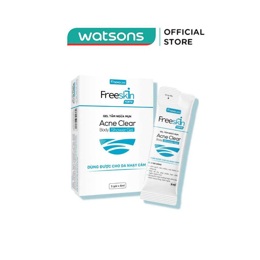 Quà Tặng Không Bán - Freeskin Forte Acne Clear BodyS hower Gel 6mlx5Sachets