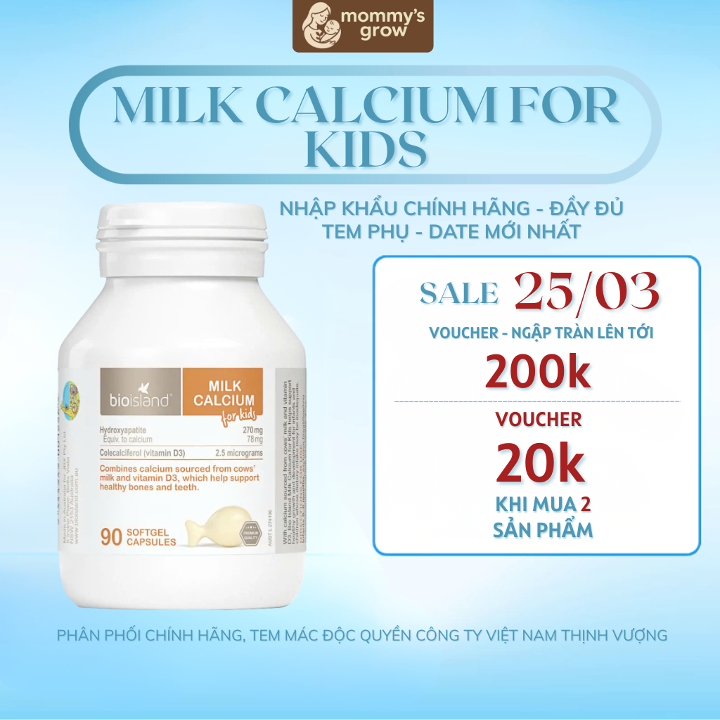 Viên Nhai Canxi Sữa Hữu Cơ Milk Canxi Bioisland Cho Bé Phát Triển Toàn Diện BIOISLAND VIỆT NAM BIO02