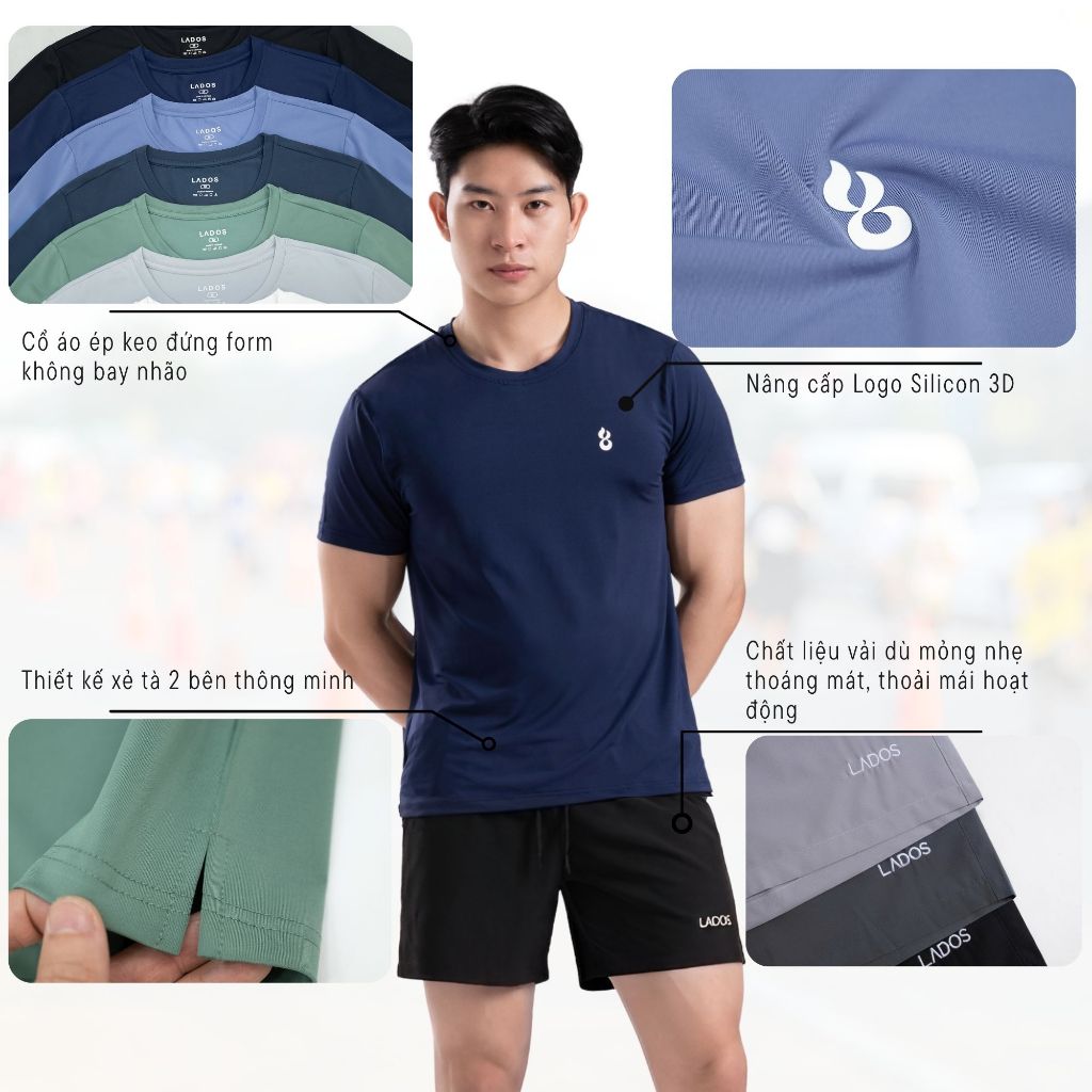 Bộ quần áo thể thao nam đẹp cao cấp LADOS-7175 thoáng mát, co giãn năng động, thời trang (Áo 9253 quần 4173) | BigBuy360 - bigbuy360.vn