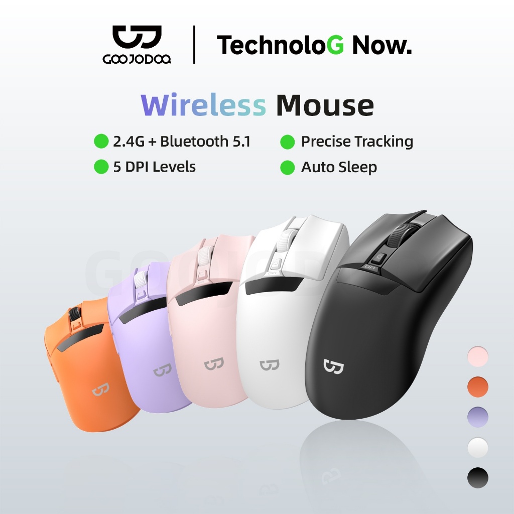 Chuột Không Dây GOOJODOQ 5 DPI, Màn Hình Số, Pin 300mAh, Sạc Type-C, Êm Ái | BigBuy360 - bigbuy360.vn