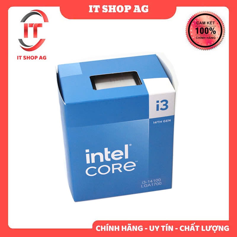CPU Intel Core i3 14100 Box [LGA1700 ,4 Core, 8 Thread, Base 3.5Ghz] Chính Hãng